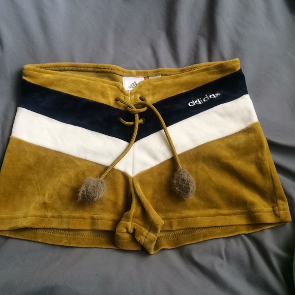 adidas velour shorts